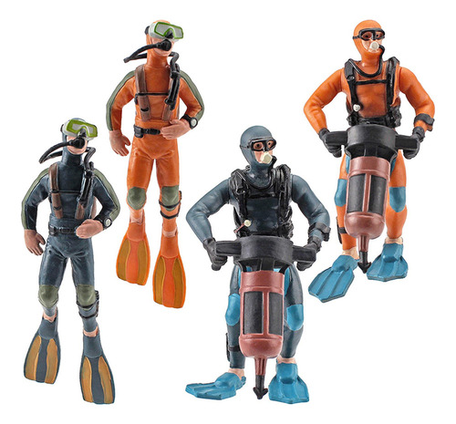 4x Buzo En Miniatura Figura De Acción Modelo Sea