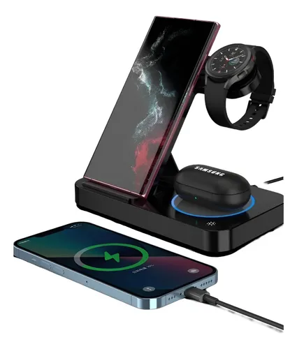 comprar Cargador Inalámbrico 4 En 1 Compatible Samsung iPhone Y Más