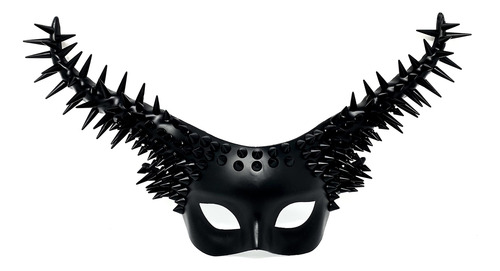 Set Mascara Negras Con Picos Disfraz En Pareja De Halloween Couple Black-1 Storm Buy Steampunk Men & Women Horror Devil Spike Masquerade Mask For Halloween Cosplay Burning Man Edc Party
