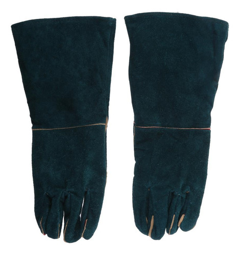 Guantes Resistentes Al Calor De Material Cuero, 40cm Verde