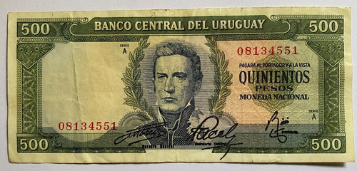 Billete Uruguay 500 Pesos 1967, 8a52 Rotondaro, Bu18