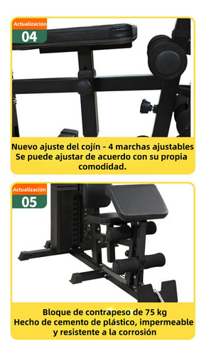 Gimnasio Multifuncional Uso Rudo Multiestacion Brazo Pierna Negro Negro