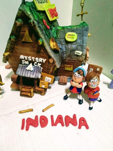 Dipper Y Mabel Gravity Falls Porcelana Fría Adorno De Torta