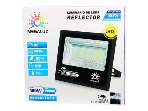Reflector Led 100w Exterior Megaluz Modelo Compacto C2s