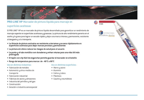 Imagen 2 de 10 de Marcador Fibra Pintura Superficies Aceitosas Markal Hp