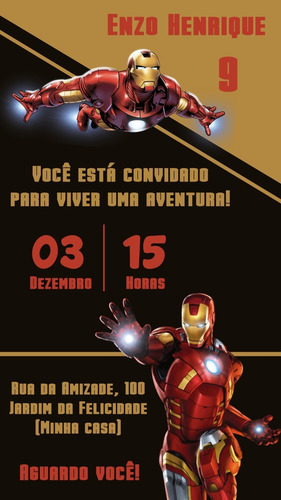 Convite Digital Homem De Ferro Virtual Online Whatsapp