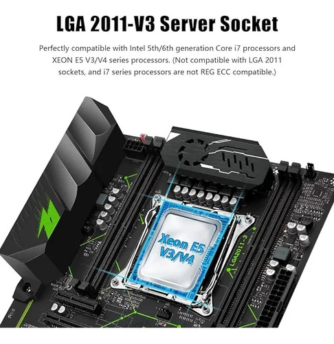 Placa-mãe X99 Machinista Mr9a V2 X99 Pro Preto Com Verde