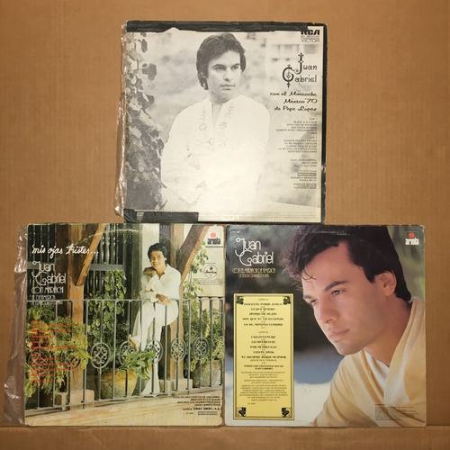 Lote 3 Lp Disco Acetato Juan Gabriel Con Mariachi Rca Ariola (Usado)
