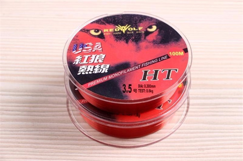 Linha Pesca Monofilamento Red Wolf 100m - 20b 0,37mm