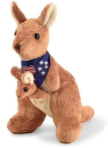 Bohs Peluche  Red Kangaroo Con Bufanda De Australia Y Joey