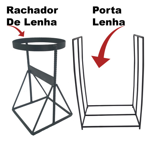 Rachador E Porta Lenha Em Ferro Resistentes E Práticos
