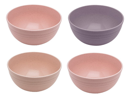Jogo 4 Bowl De Bambu Ecológico Resistente Lines 750ml Lyor