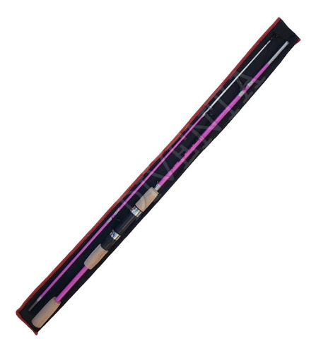 Imagen 1 de 2 de Caña De Pescar Color Rosa Maciza 2 Tramos 1.80mts Funda.