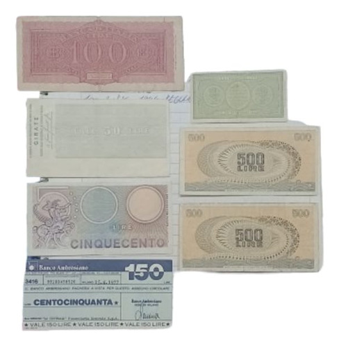 Lote De Billetes De Italia-liras
