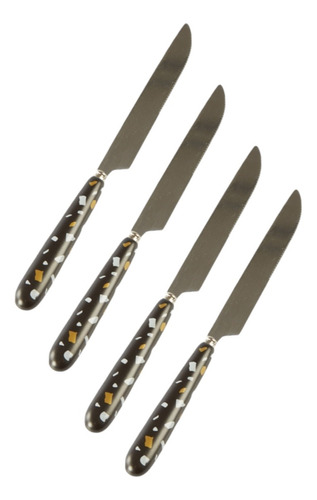 Cuchillo Geométrico Negro Set X 4 Piezas