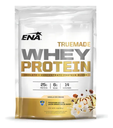 Suplemento en polvo ENA Sport Proteínas sabor vanilla ice cream x 453g