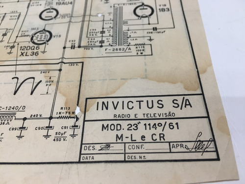 Esquema Da Tv Invictus Mod 23 Original (Usado)