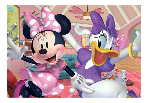 Quebra Cabeça 48 Peças Grandão Margarida E Minnie Mouse