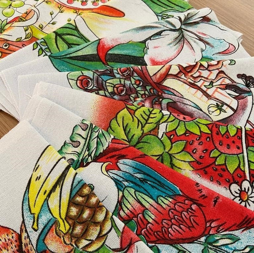 Imagem 3 de 6 de Pano De Prato Estampado (b) Com Bainha 68x40cm 10 Unidades