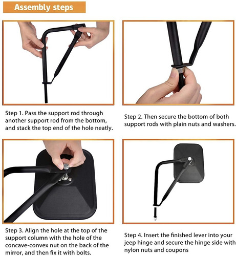 Imagen 5 de 6 de Espejos Laterales 2 Piezas Para Jeep Wrangler Abatibles