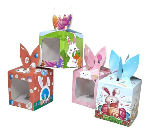 Pack 12 Cajas De Envases Para Caramelos De Pascua Ventana