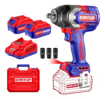 Comprar Llave De Impacto 850nm + 2 Baterias 4ah Y Cargador Emtop Color Rojo