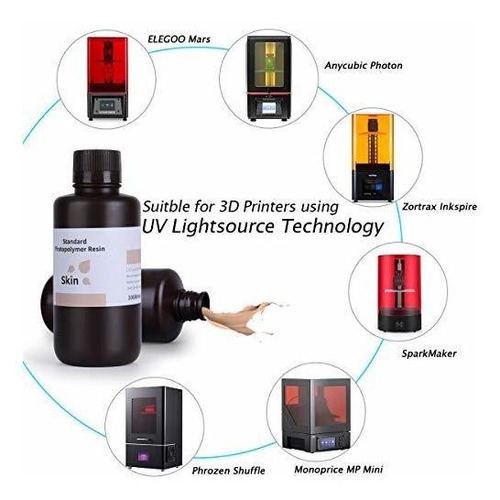 Elegoo 3d Resina Rapida Lcd Resina De Curado Uv 405 Nm Resin