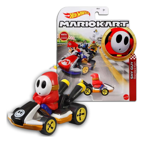 Trolley Mario Kart Hot Wheels 1:64 - Mattel Gbg25 Color Shy Guy Standard Kart