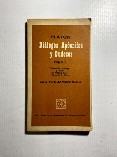 Diálogos Apócrifos Y Dudosos - E3 - Platon (Usado)
