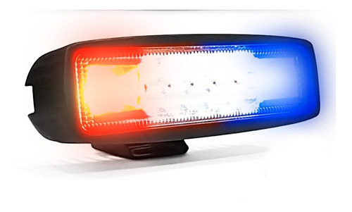 1 Un Farol Milha Led C/ Strobo 48w Vermelho + Azul Policia