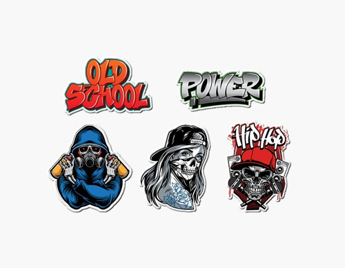 Imagen 4 de 5 de Pack De 20 Stickers Hip-hop (p015)