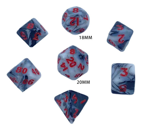Juego De Dados De Acrílico De 7 Piezas, Dados Multicolores