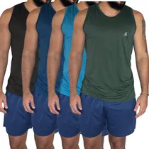 Comprar Kit 4 Camisetas Regata Masculina Dryfit Camiseta Esportiva