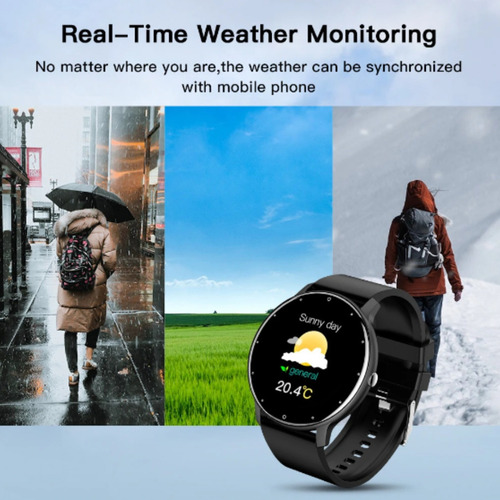Smartwatch Genérica Zl02 Malla Negra De Silicona Y Bisel