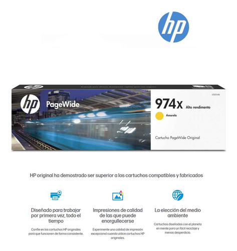 Cartucho De Tinta Hp 974x Original L0s05al Amarillo