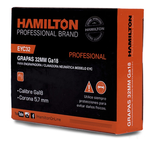 Grapas Calibre Ga18 X 32mm Para Hamilton Eyc Caja X2.482 U.