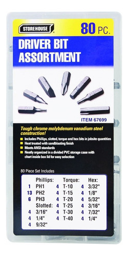 Juego Puntas P/ Taladro 80 Pc Destornillador-cruz / Plano