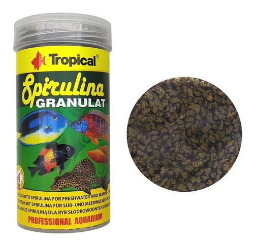 Ração Spirulina Granulat 110g Tropical Para Peixes