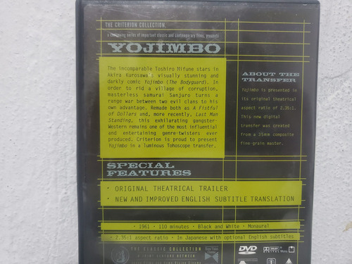 Yojimbo Dvd Criterion Collection Akira Kurosawa (Usado)