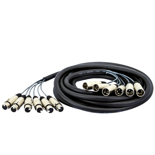 Multi Cabos Com Conectores Xlr 6 Vias - 35 Metros