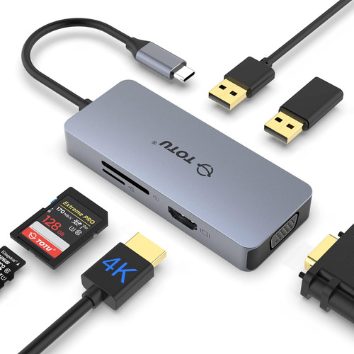 Hub Usb C, Estación De Acoplamiento, Concentrador Tipo C De 