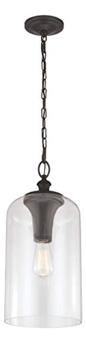 Lámpara Colgante De Vidrio Hounslow, Bronce, 1 Luz (9pulgd