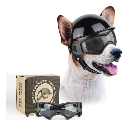 Petleso Gafas Para Perros Pequeños Con Casco, Juego De 2 L.