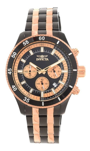 Reloj De Hombre Invicta 18057 Negro Con Rosé Acero Crono