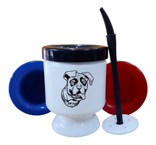 Mate Plastico Perro Boxer Cara Sacando Lengua