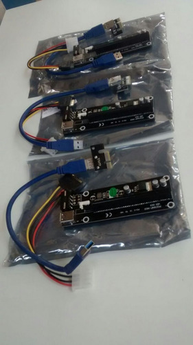 Kit 3 Unidades Cabos Riser Rig Mineração Pci-express