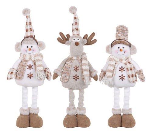 Navidad Peluche Muñeco De Nieve Viejo Retráctil 3pcs