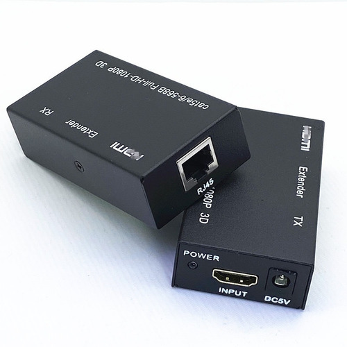Imagen 4 de 4 de Extensor Video Audio Digital 60mts Hdmi Cable Red Utp Rj45