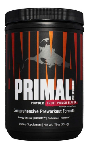 Pre Entreno Universal Animal Primal 25 Serv Sabor Ponche De Frutas