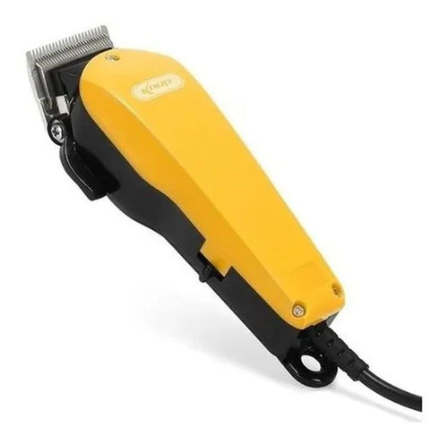 Máquina Cabelo Barba Aparador Profissional 220v Kit Completo Cor Amarelo